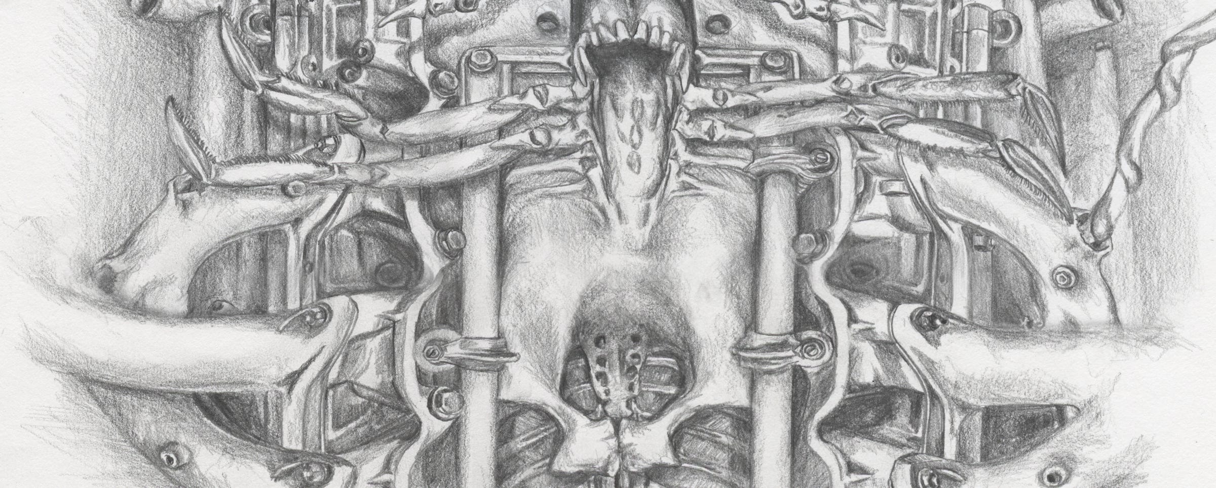 detail of drawing titled necrophagus